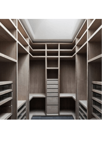 П-образная гардеробная комната в классическом стиле Бобруйск